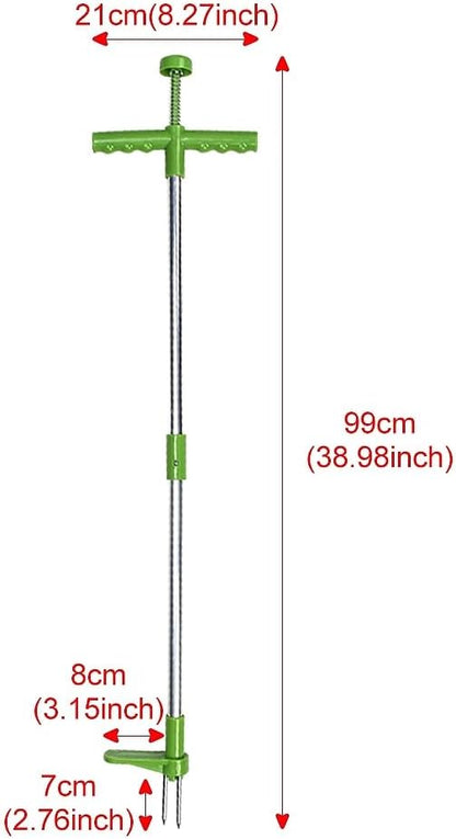 Stand Up Weed Puller Tool with Long Handle - 39" Garden Weeding Tool with 3 Claws - Detachable Weeder Hand Tool for Effortless Garden Weed Removal Without Bending or Kneeling