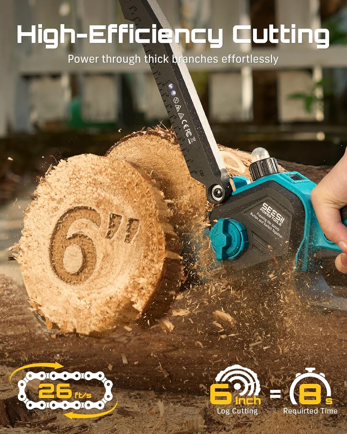4-in-1 Electric Mini Chainsaw, Battery Hedge Trimmer & Pruner Combo