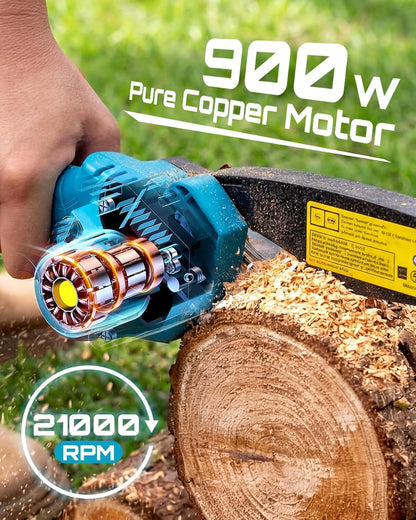 4-in-1 Electric Mini Chainsaw, Battery Hedge Trimmer & Pruner Combo