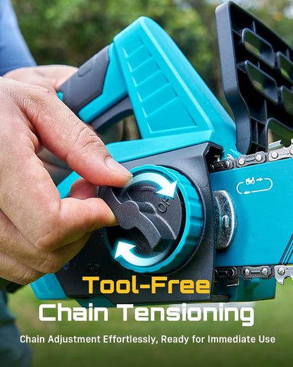 4-in-1 Electric Mini Chainsaw, Battery Hedge Trimmer & Pruner Combo