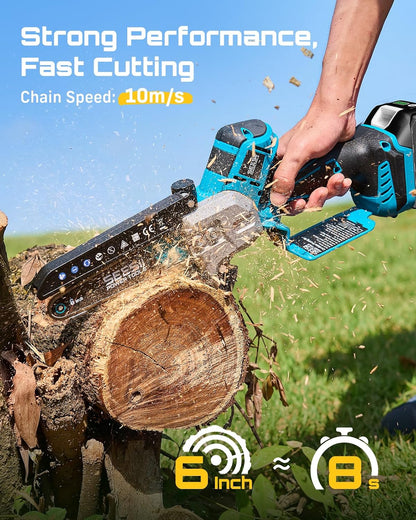 4-in-1 Electric Mini Chainsaw, Battery Hedge Trimmer & Pruner Combo