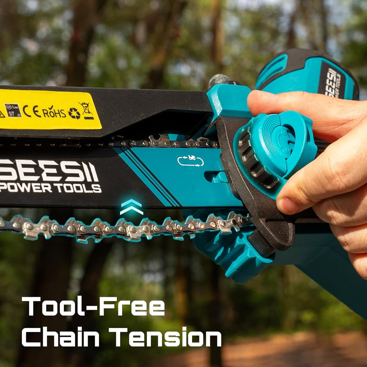4-in-1 Electric Mini Chainsaw, Battery Hedge Trimmer & Pruner Combo