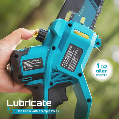 4-in-1 Electric Mini Chainsaw, Battery Hedge Trimmer & Pruner Combo