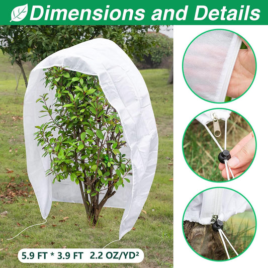 2 Pcs Plant Covers Freeze Protection, Frost Cloth Plant Freeze Protection