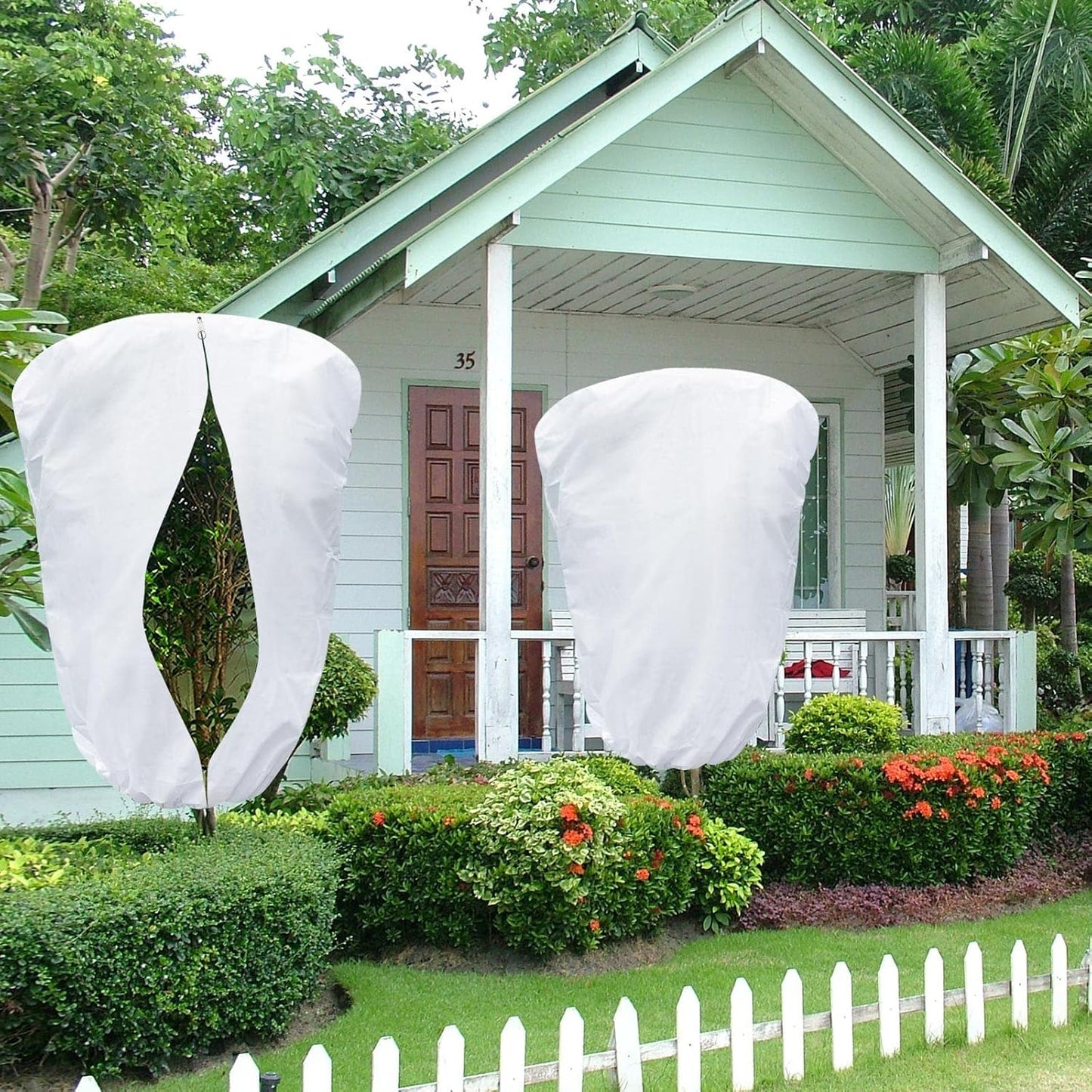 2 Pcs Plant Covers Freeze Protection, Frost Cloth Plant Freeze Protection