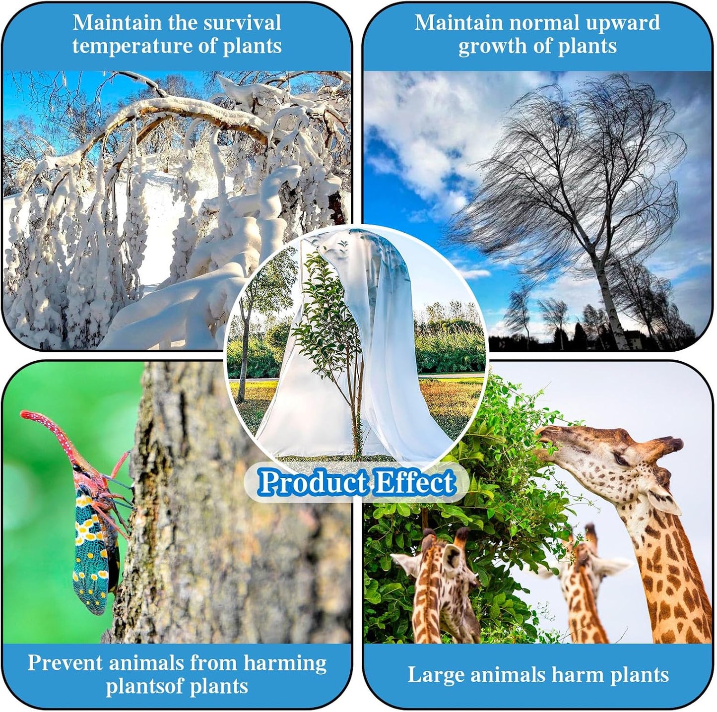 2 Pcs Plant Covers Freeze Protection, Frost Cloth Plant Freeze Protection