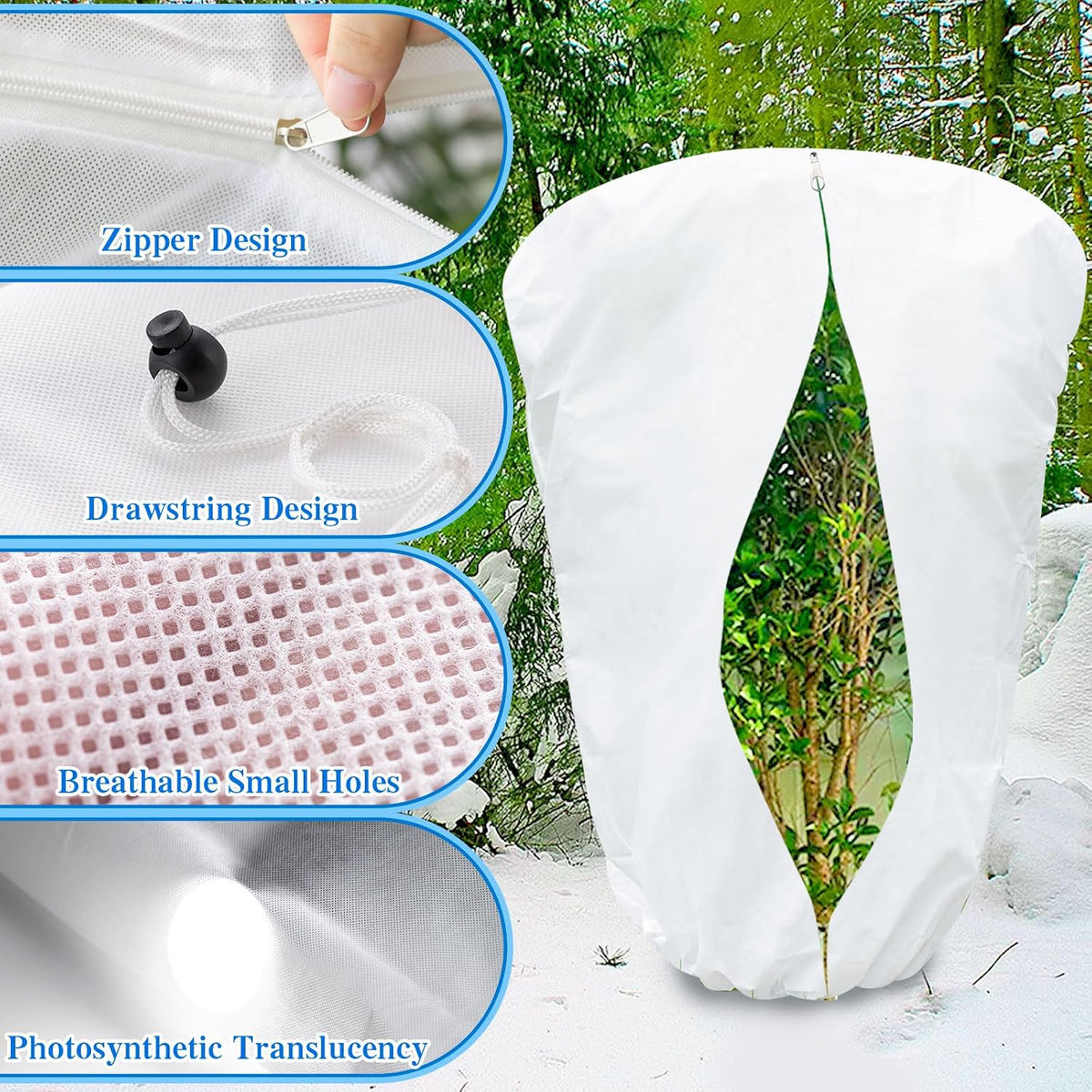 2 Pcs Plant Covers Freeze Protection, Frost Cloth Plant Freeze Protection
