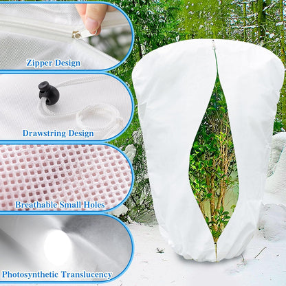 2 Pcs Plant Covers Freeze Protection, Frost Cloth Plant Freeze Protection