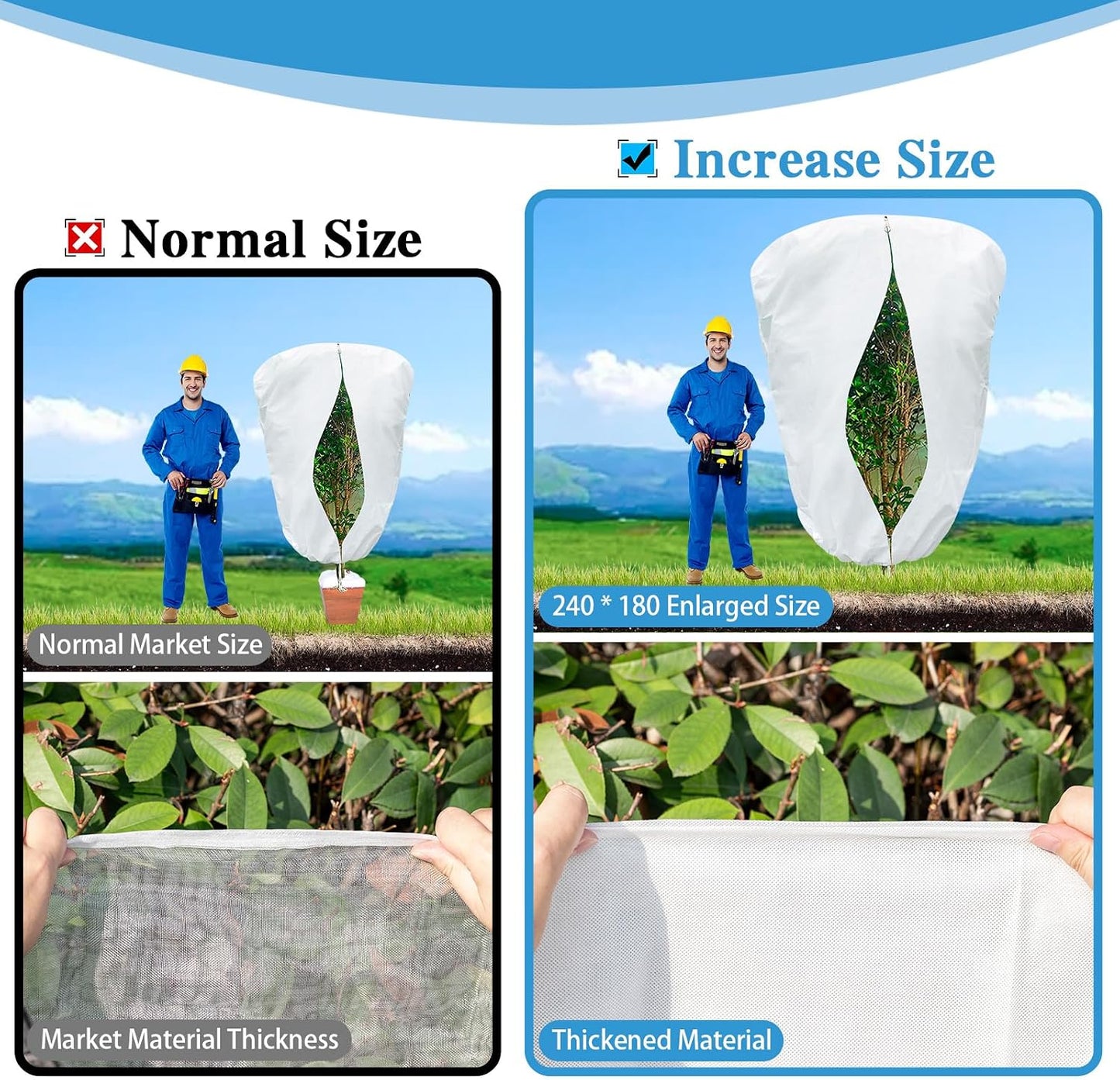2 Pcs Plant Covers Freeze Protection, Frost Cloth Plant Freeze Protection