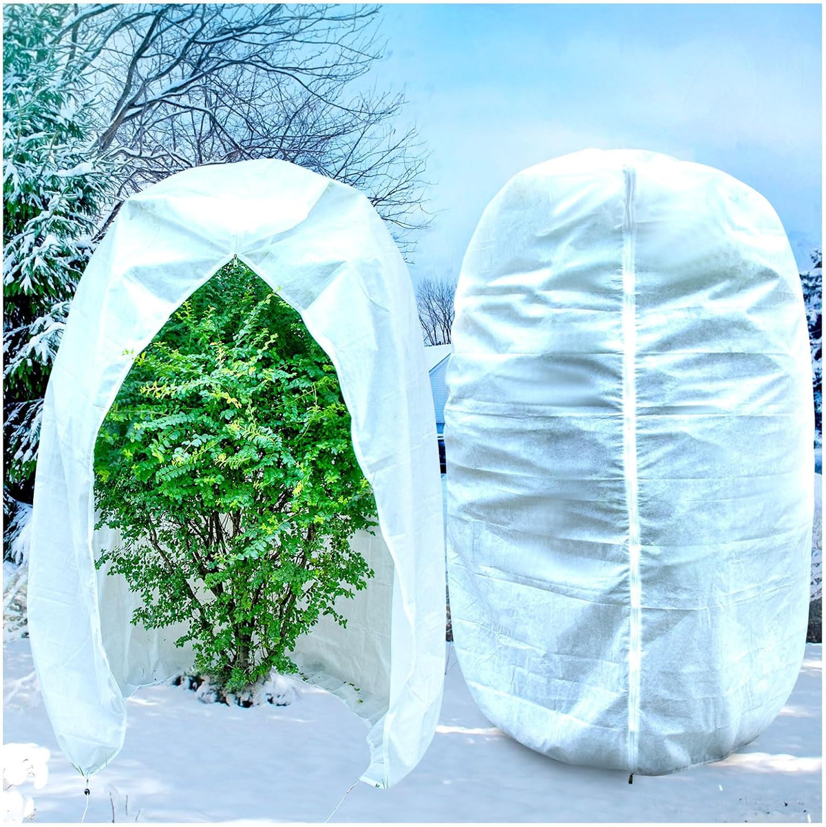 2 Pcs Plant Covers Freeze Protection, Frost Cloth Plant Freeze Protection