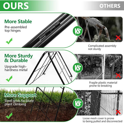 2 Pack 49"x16.3" Adjustable Garden Trellis, A Frame Cucumber Trellis