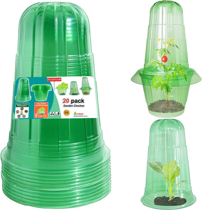 Slug Collars and Garden Cloches Set，Provides Effective Protection Against Snails for Your Salad Plants and Others Plants.(15 Pack)