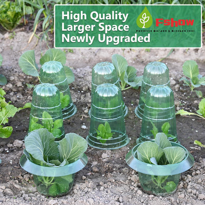 Slug Collars and Garden Cloches Set，Provides Effective Protection Against Snails for Your Salad Plants and Others Plants.(15 Pack)