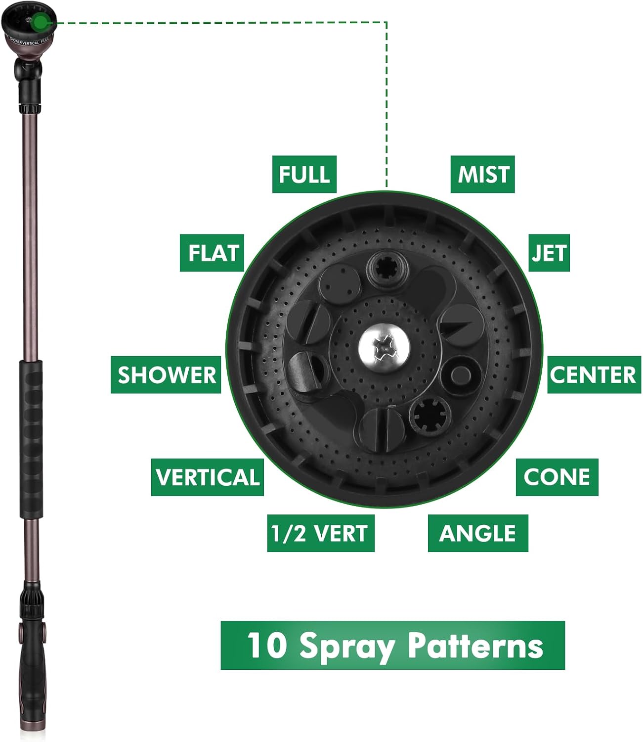 36” Watering Wand for Garden Hose, Heavy Duty Hose Sprayer Nozzle