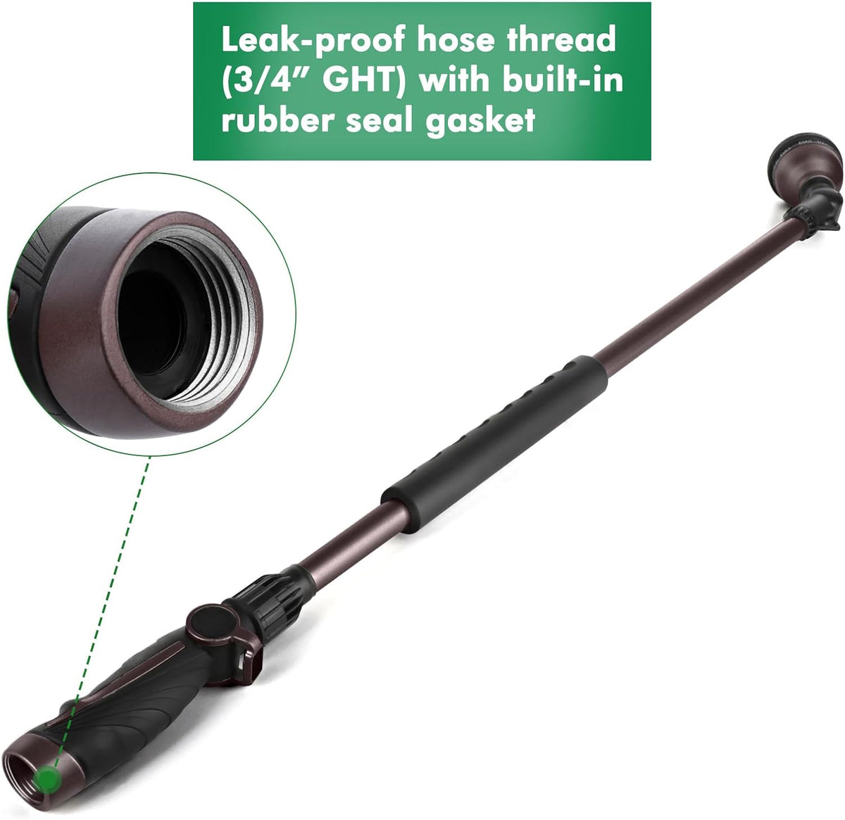 36” Watering Wand for Garden Hose, Heavy Duty Hose Sprayer Nozzle