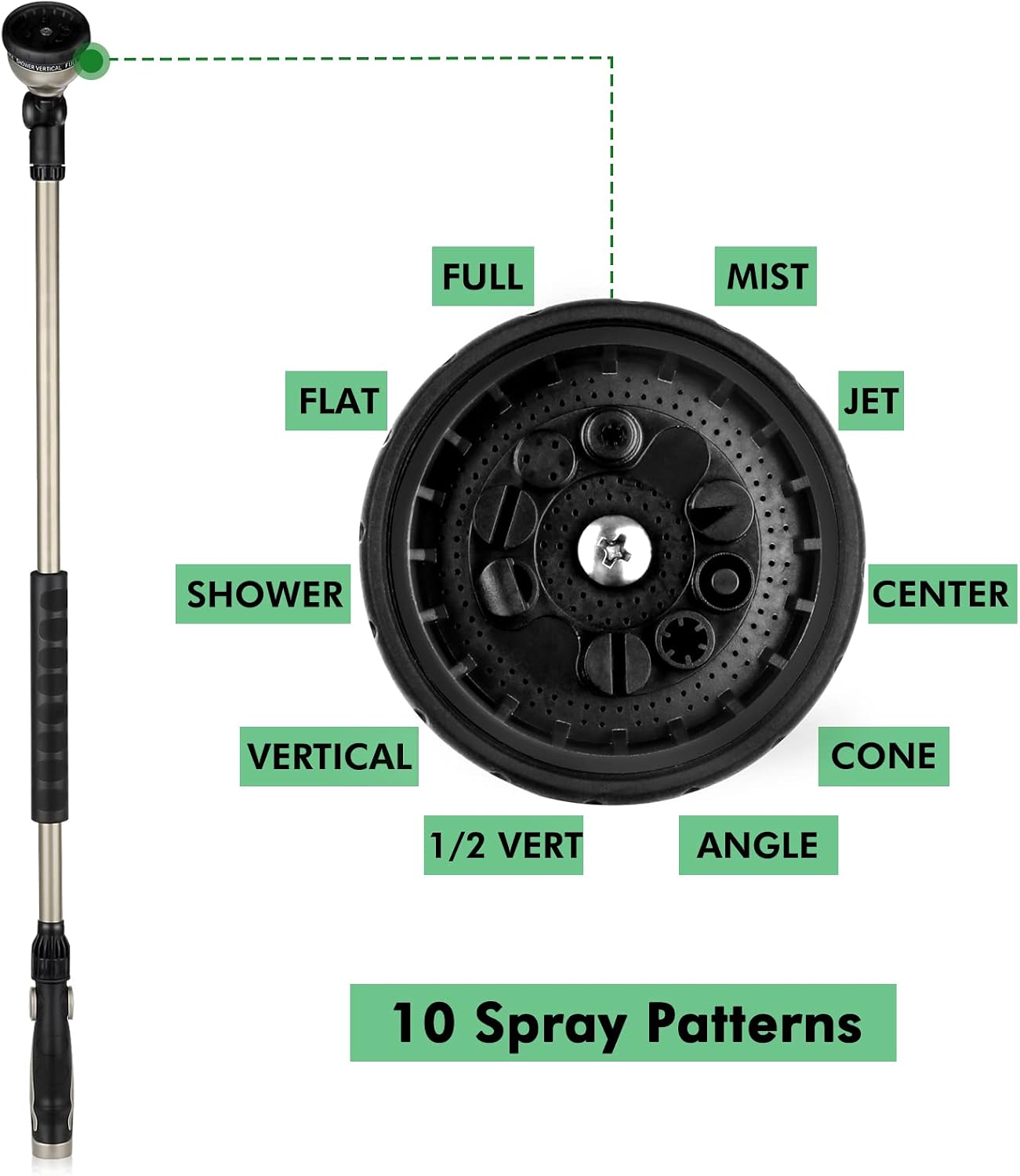 36” Watering Wand for Garden Hose, Heavy Duty Hose Sprayer Nozzle