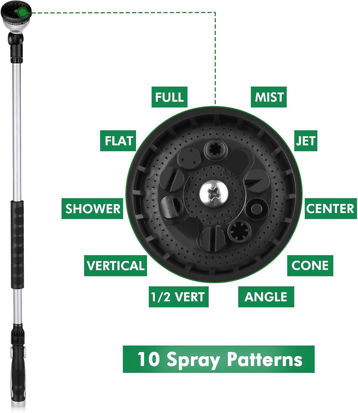 36” Watering Wand for Garden Hose, Heavy Duty Hose Sprayer Nozzle