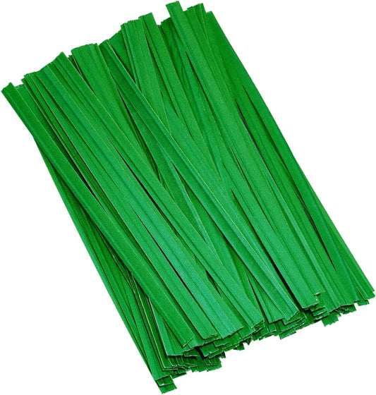 120pcs Kraft Paper Twist Ties Plant Ties 4inch Reusable Bread Twist Ties Cake pop Ties Cable Ties Candy Ties for Bags (Green)