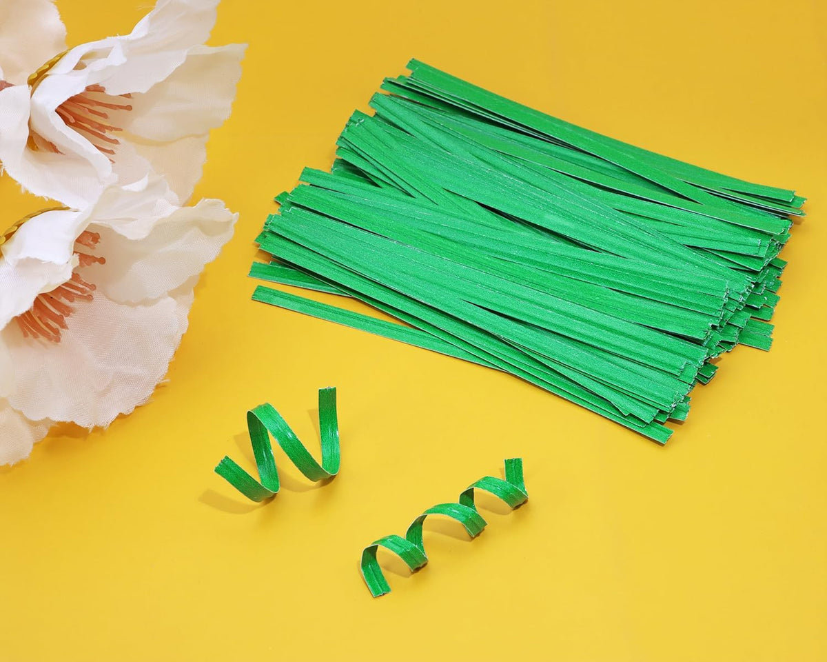 120pcs Kraft Paper Twist Ties Plant Ties 4inch Reusable Bread Twist Ties Cake pop Ties Cable Ties Candy Ties for Bags (Green)