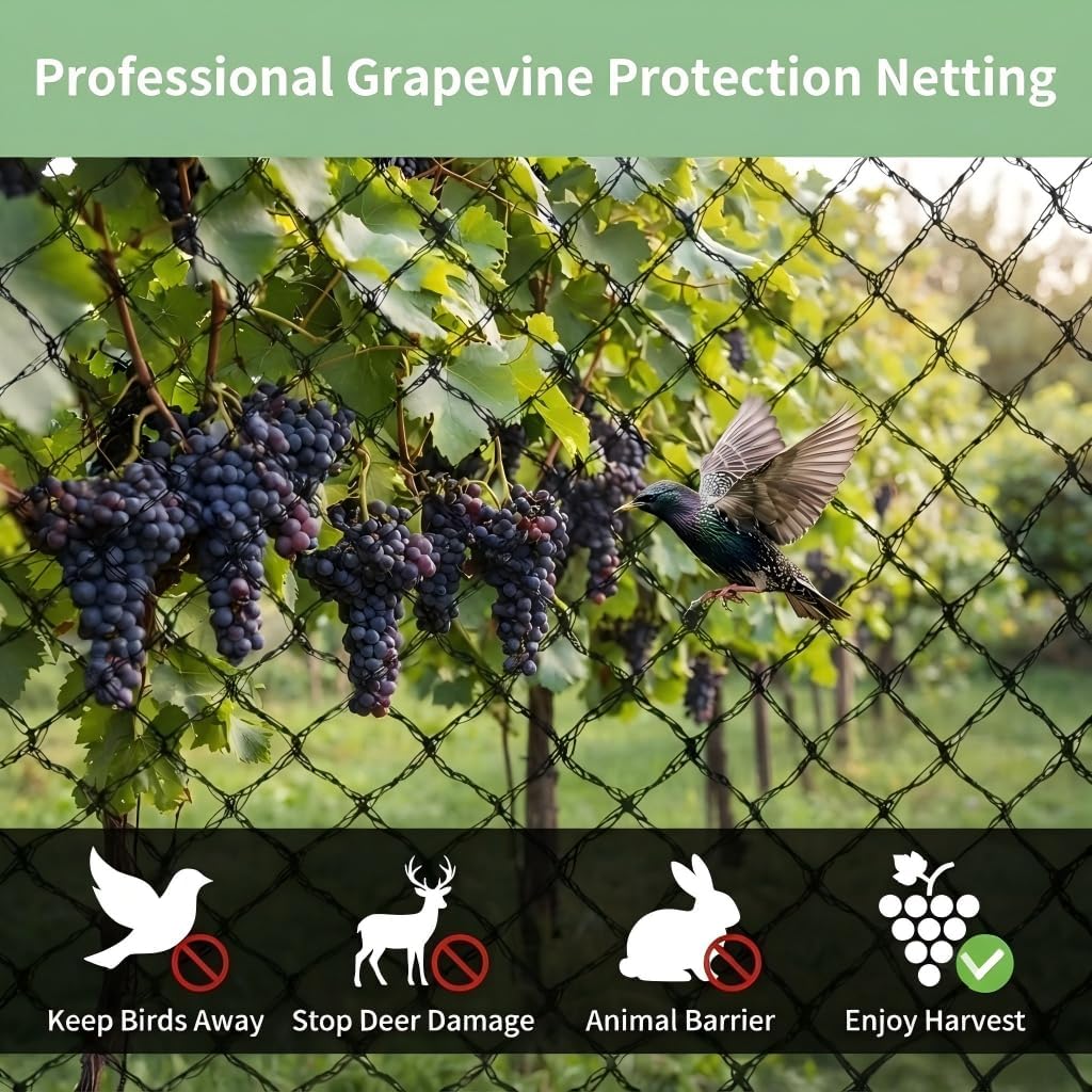 Bird Netting 7.5x100 FT Heavy Duty 1/2 Inch Mesh Garden Netting
