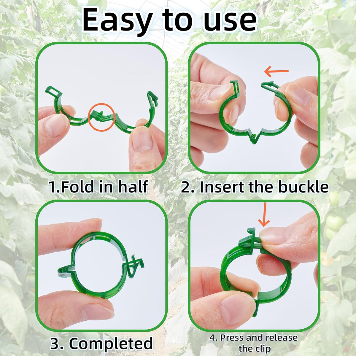 100Pcs Garden Vine Plant Support Clips Tomato Clip