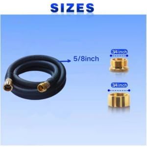 Water Hose Short Connection Leader Hose 5/8 in x 10 ft, Lead-in Hose, Anti-Kink Design with Integrated Spiral Tube,for Hose Reel/RV/Dehumidifier, Durable/Drinking Water Safe