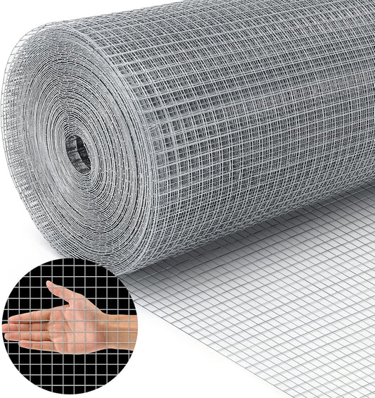 19 Gauge Hardware Cloth, 1/2 inch Chicken Wire Fence, Galvanized Welded Cage Wire Mesh Roll Supports Poultry Netting Cage Fence…