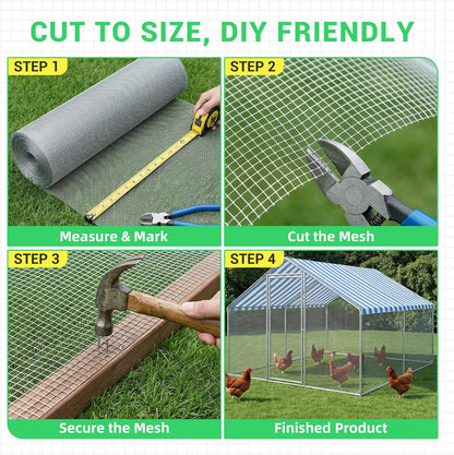 19 Gauge Hardware Cloth, 1/2 inch Chicken Wire Fence, Galvanized Welded Cage Wire Mesh Roll Supports Poultry Netting Cage Fence…