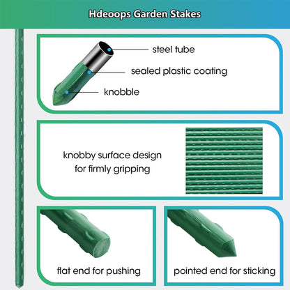 Plant Support Stakes, 10 Pack Metal Peony Cages and Support, Plant Stakes for Indoor Outdoor Plants, Plant Support Ring for Flowers(10" W x 15.8" H)