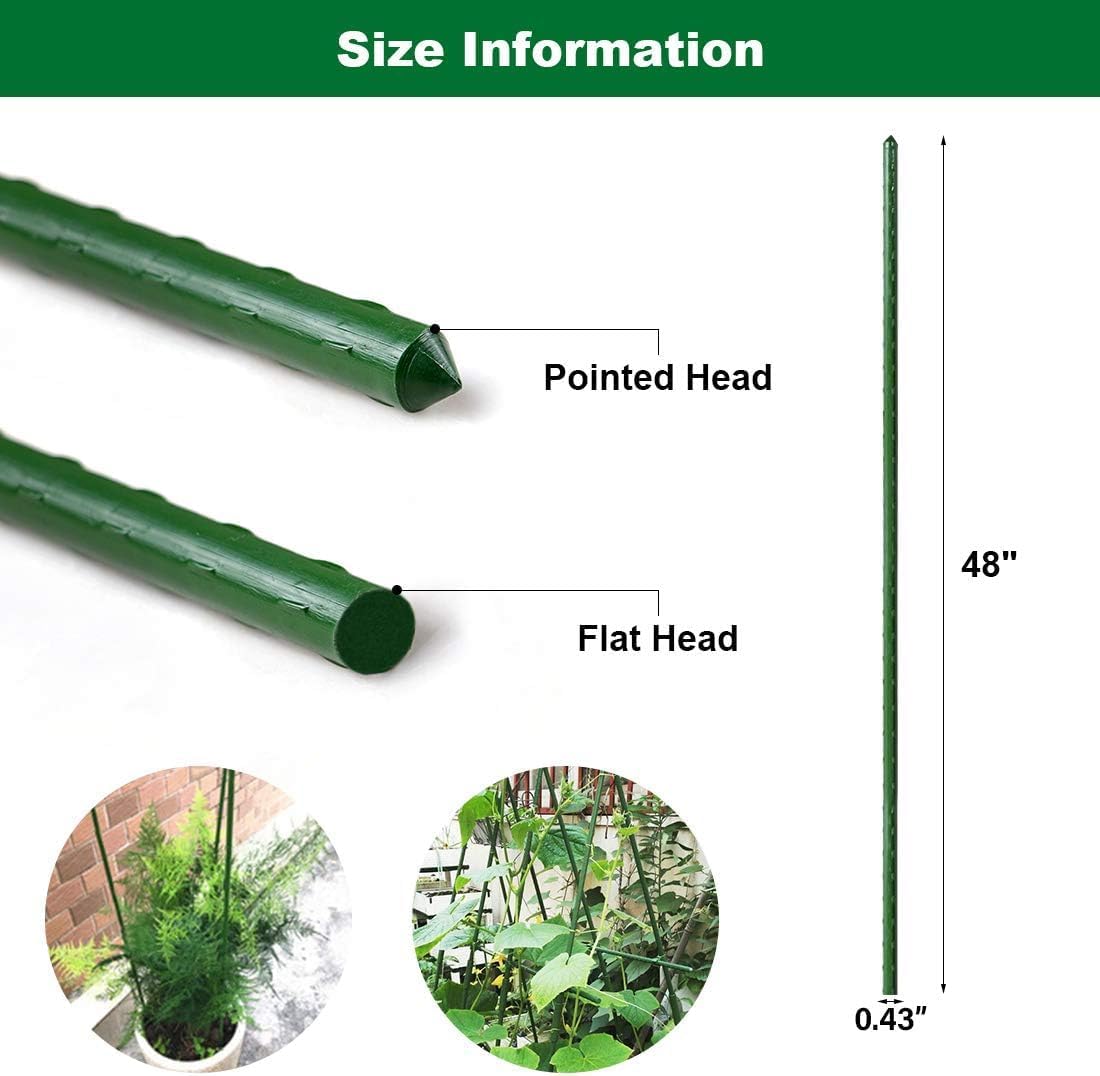 Plant Support Stakes, 10 Pack Metal Peony Cages and Support, Plant Stakes for Indoor Outdoor Plants, Plant Support Ring for Flowers(10" W x 15.8" H)
