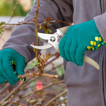 12 Pcs Garden Shears Flower Scissors Pruning Shears Floral Garden Clippers Hand Pruners Branch Cutter Gardening Tools for Plants Cutting, Trimming, Fruits Picking (Beige,Bypass, Straight)