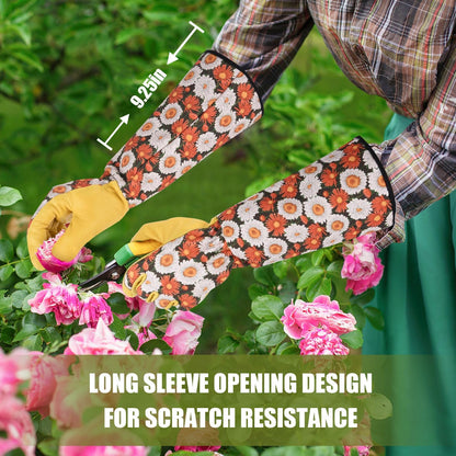 Long Gardening Gloves for Women Thorn Proof,Rose Pruning Cowhide Leather Garden Glove for Cactus, Rose and Blackberry