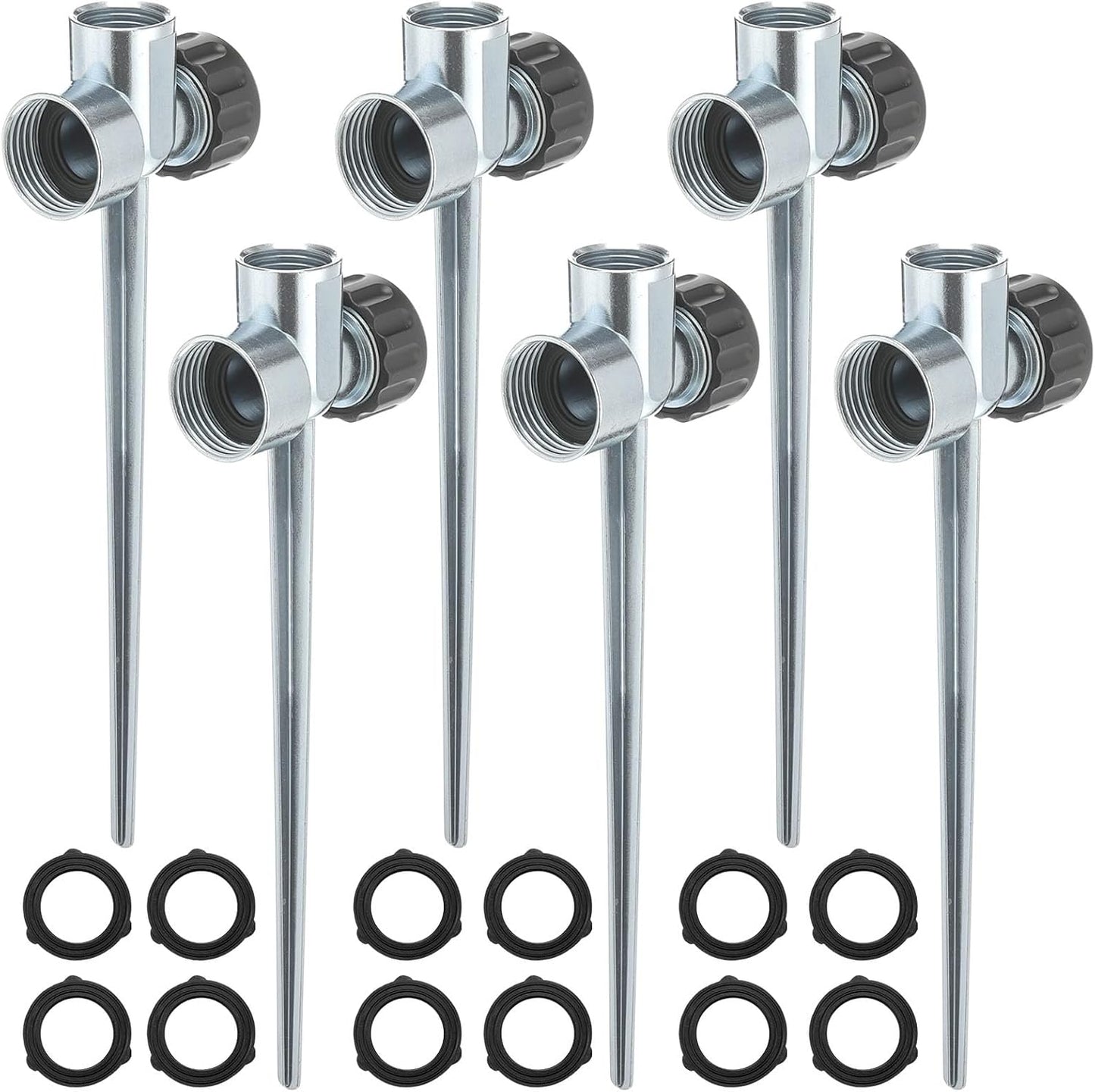1/2 Inch Heavy Duty Sprinkler Spike Base for Yard, Garden,12 Pack