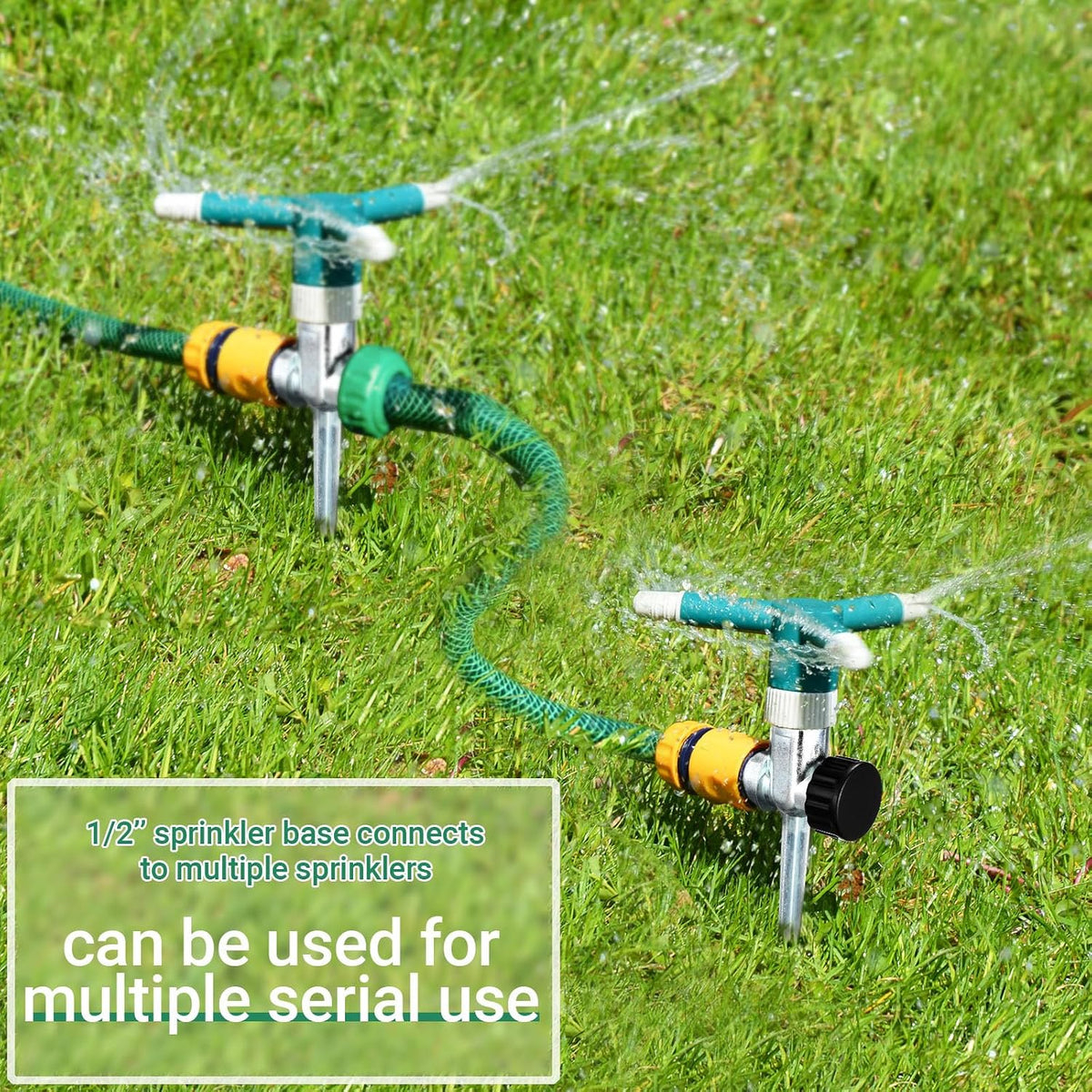 1/2 Inch Heavy Duty Sprinkler Spike Base for Yard, Garden,12 Pack