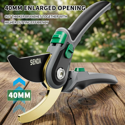 9" Bypass Pruning Shears, SK5 Steel Pruning Shears for Gardening, Garden Clippers with 2-Position Adjustable Jaw for Thick Branches, Landscaping