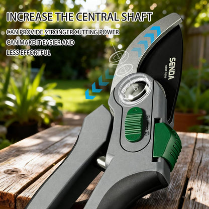 9" Bypass Pruning Shears, SK5 Steel Pruning Shears for Gardening, Garden Clippers with 2-Position Adjustable Jaw for Thick Branches, Landscaping
