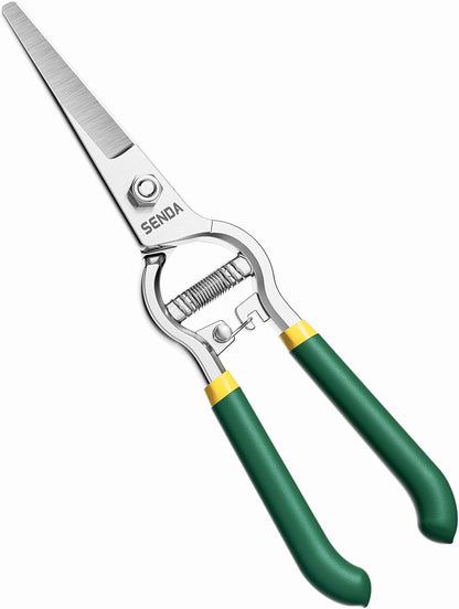 9" Bypass Pruning Shears, SK5 Steel Pruning Shears for Gardening, Garden Clippers with 2-Position Adjustable Jaw for Thick Branches, Landscaping