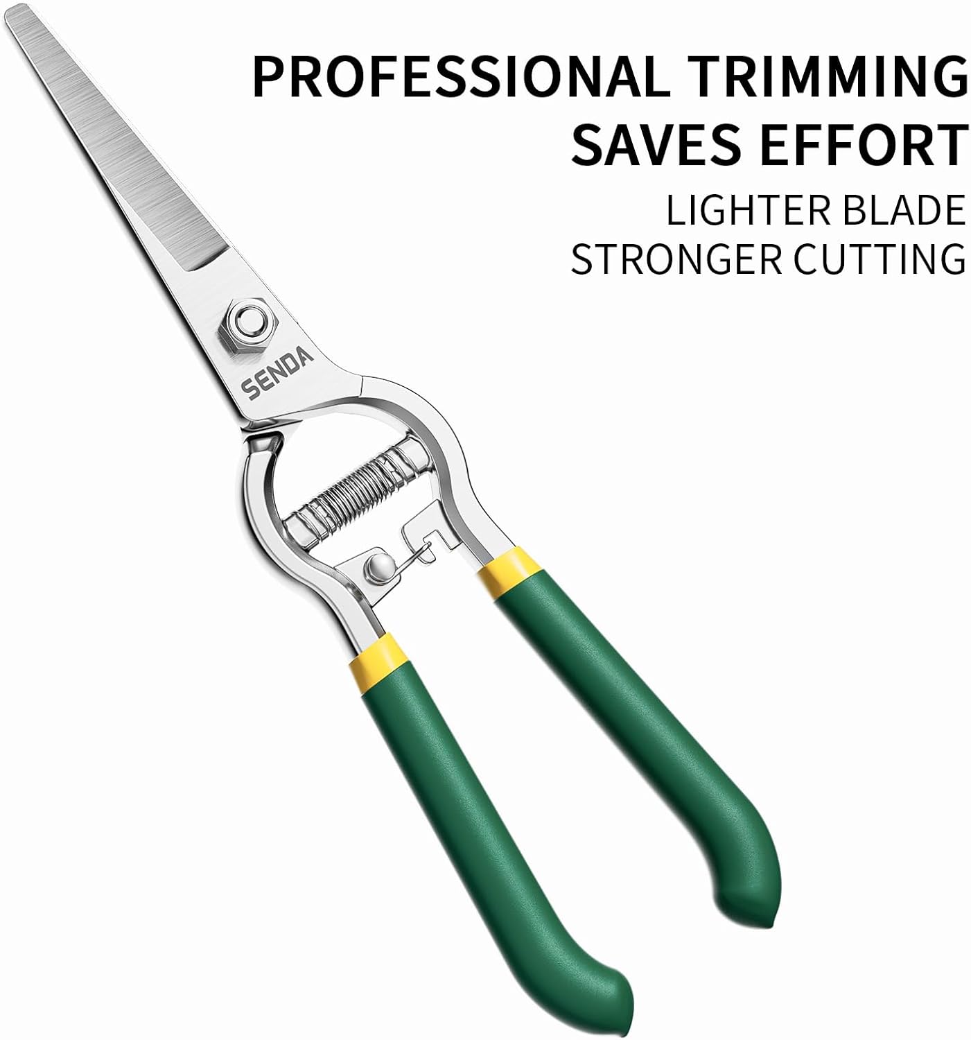 9" Bypass Pruning Shears, SK5 Steel Pruning Shears for Gardening, Garden Clippers with 2-Position Adjustable Jaw for Thick Branches, Landscaping