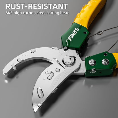 9" Bypass Pruning Shears, SK5 Steel Pruning Shears for Gardening, Garden Clippers with 2-Position Adjustable Jaw for Thick Branches, Landscaping