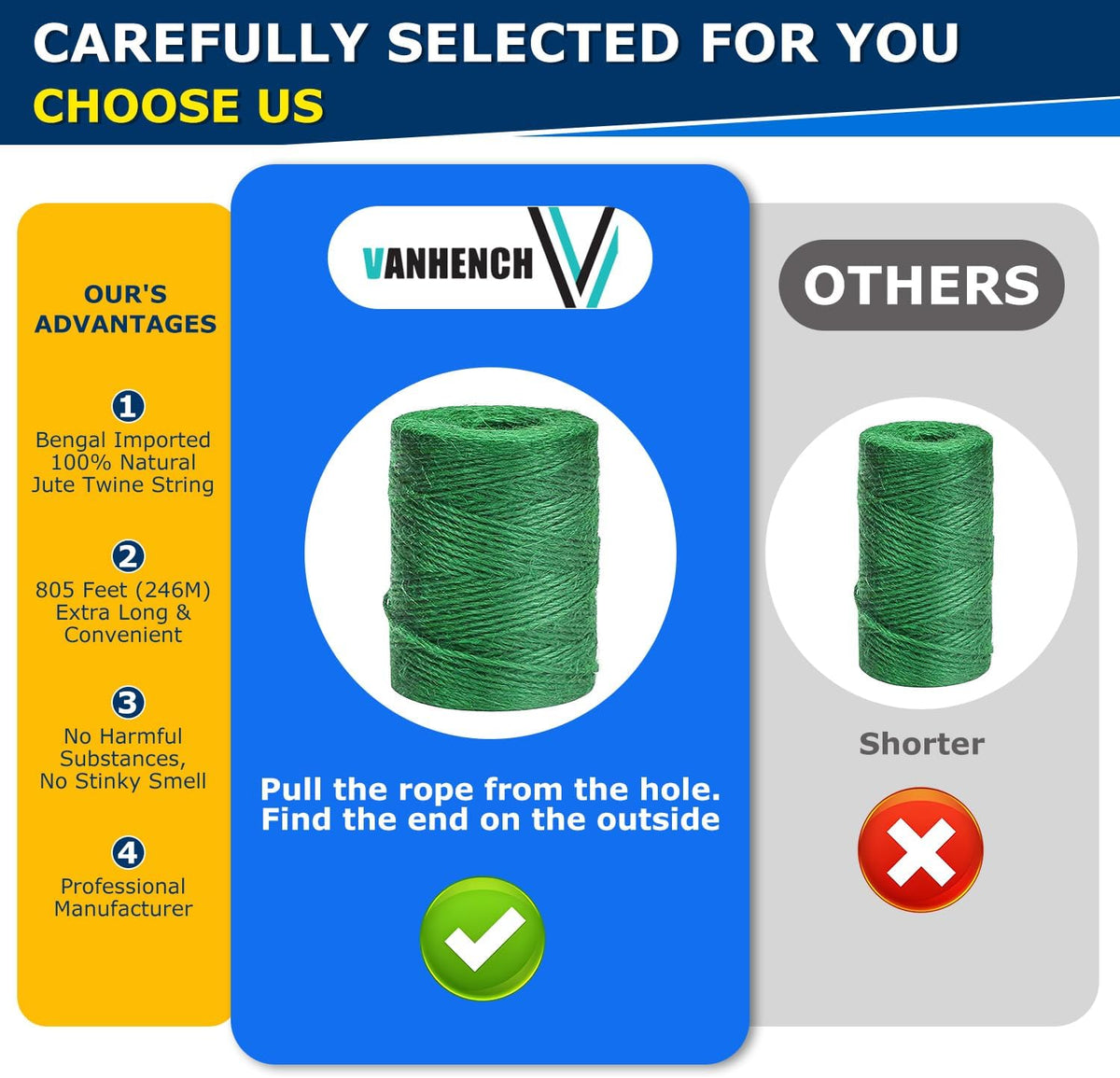 805ft Strong Natural Garden Twine String, Green