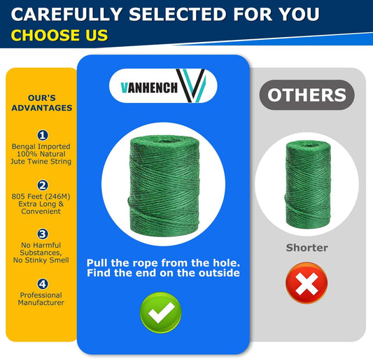 805ft Strong Natural Garden Twine String, Green