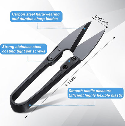 48 Pieces Bonsai Pruning Scissors 4 Inch Sewing Scissors Bulk Leaves Trimmer Small Pruner Shears Bud U Shaped Garden Shears for Gardening Plants Flower Bonsai Trimming
