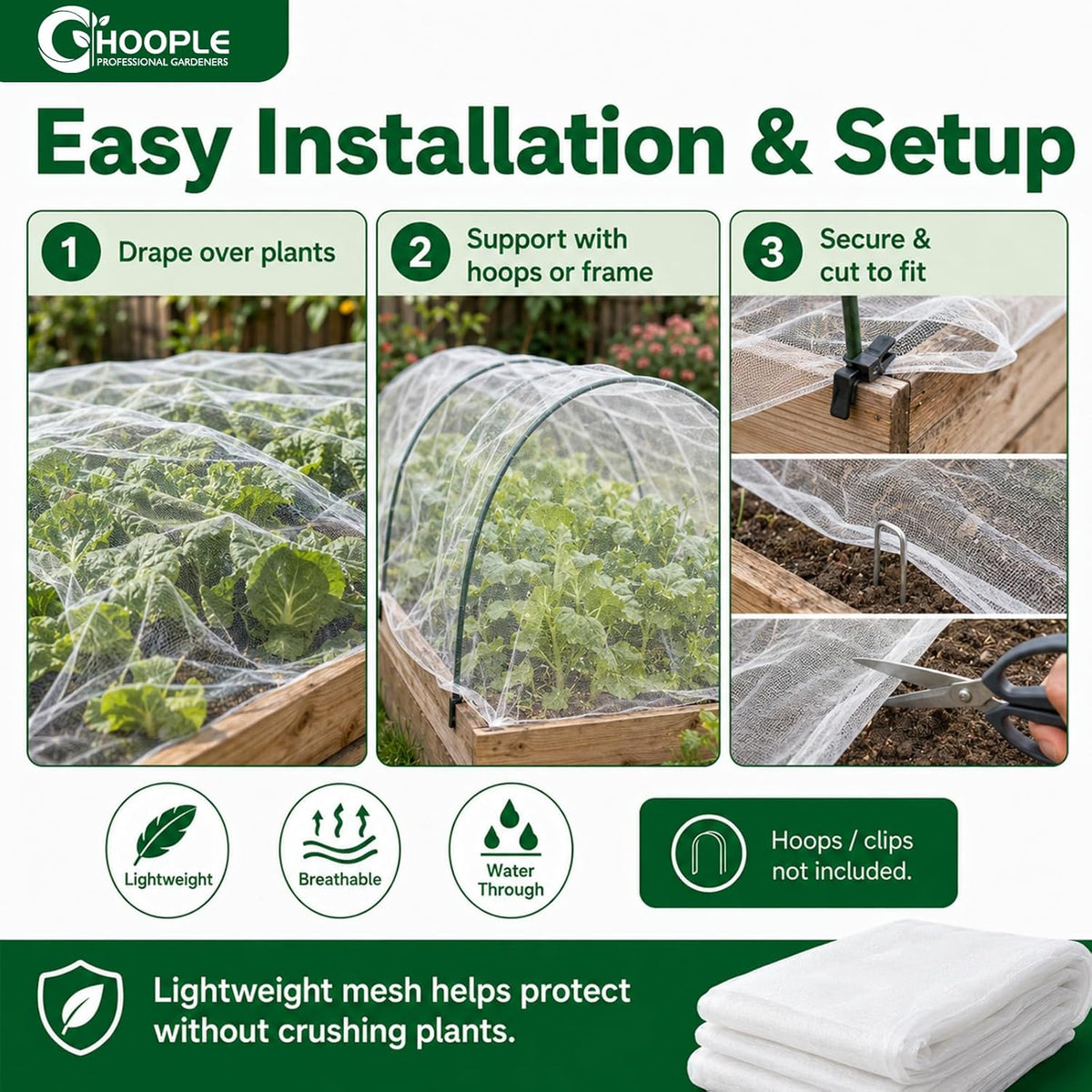 10 ft x 33 ft Garden Netting Pest Barrier, Ultra-Fine Garden Mesh Netting for Garden Protection, Plant Covers Bird Netting for Vegetables, Raised Beds, Blueberry Bushes and Fruit Plants