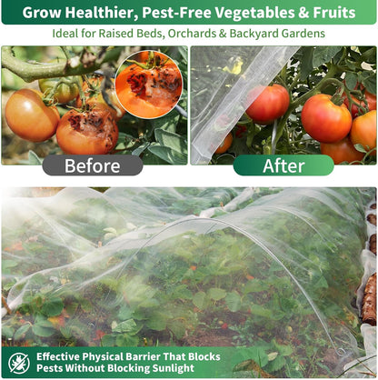 10 ft x 33 ft Garden Netting Pest Barrier, Ultra-Fine Garden Mesh Netting for Garden Protection, Plant Covers Bird Netting for Vegetables, Raised Beds, Blueberry Bushes and Fruit Plants