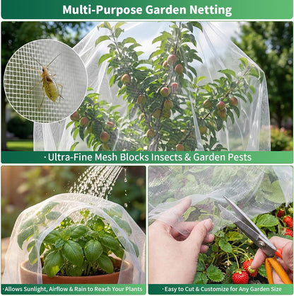 10 ft x 33 ft Garden Netting Pest Barrier, Ultra-Fine Garden Mesh Netting for Garden Protection, Plant Covers Bird Netting for Vegetables, Raised Beds, Blueberry Bushes and Fruit Plants