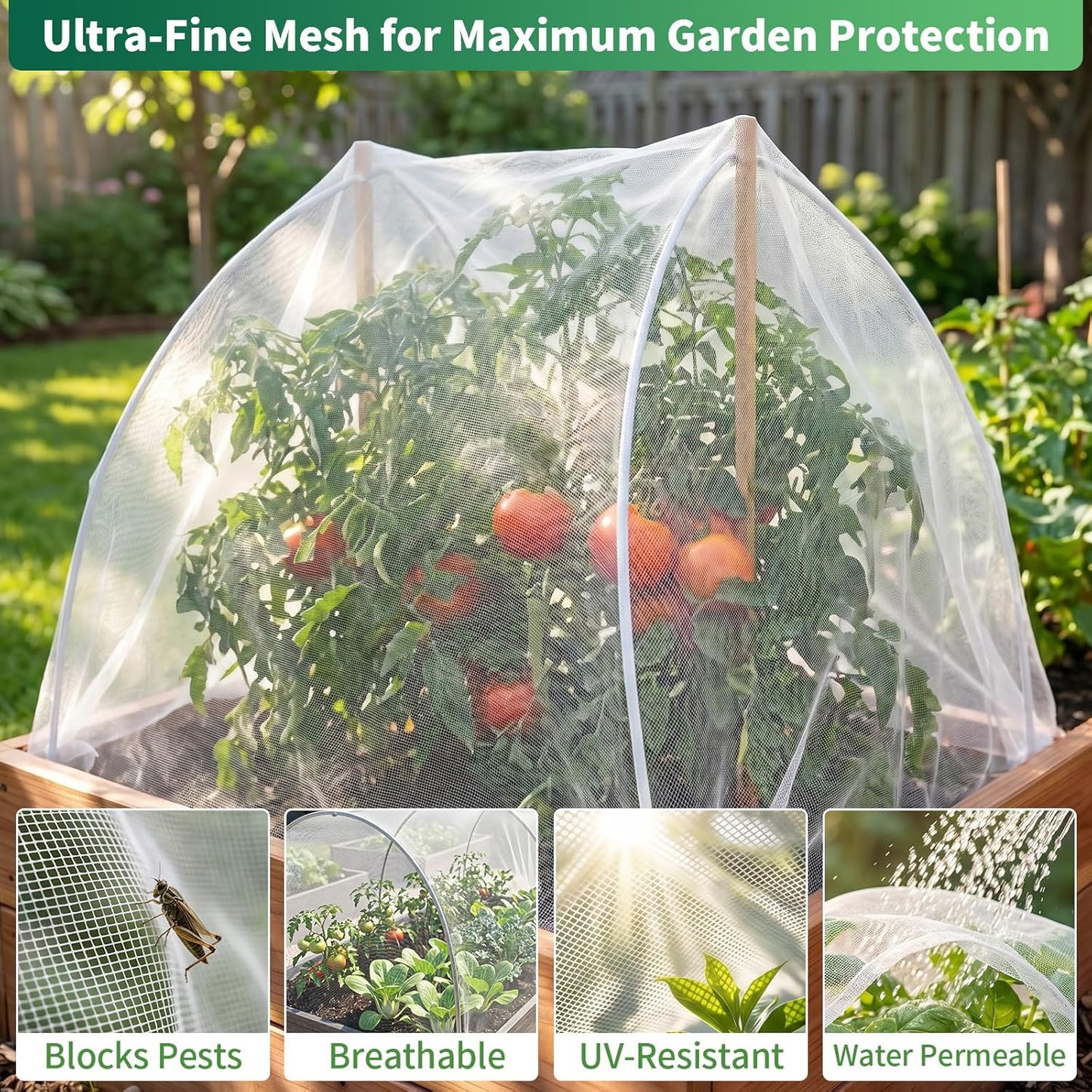 10 ft x 33 ft Garden Netting Pest Barrier, Ultra-Fine Garden Mesh Netting for Garden Protection, Plant Covers Bird Netting for Vegetables, Raised Beds, Blueberry Bushes and Fruit Plants