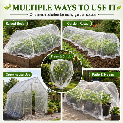 10 ft x 33 ft Garden Netting Pest Barrier, Ultra-Fine Garden Mesh Netting for Garden Protection, Plant Covers Bird Netting for Vegetables, Raised Beds, Blueberry Bushes and Fruit Plants