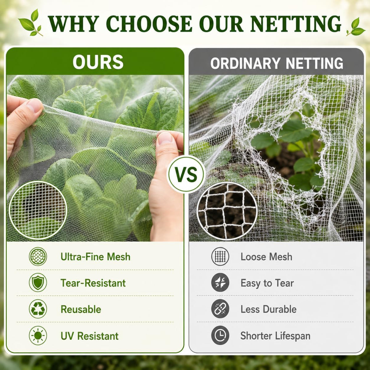 10 ft x 33 ft Garden Netting Pest Barrier, Ultra-Fine Garden Mesh Netting for Garden Protection, Plant Covers Bird Netting for Vegetables, Raised Beds, Blueberry Bushes and Fruit Plants