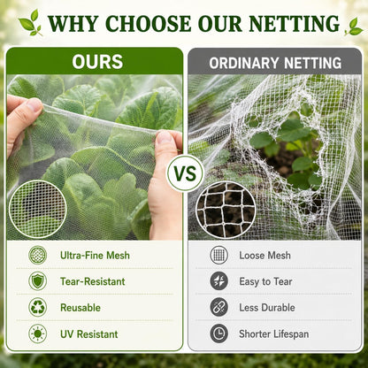 10 ft x 33 ft Garden Netting Pest Barrier, Ultra-Fine Garden Mesh Netting for Garden Protection, Plant Covers Bird Netting for Vegetables, Raised Beds, Blueberry Bushes and Fruit Plants