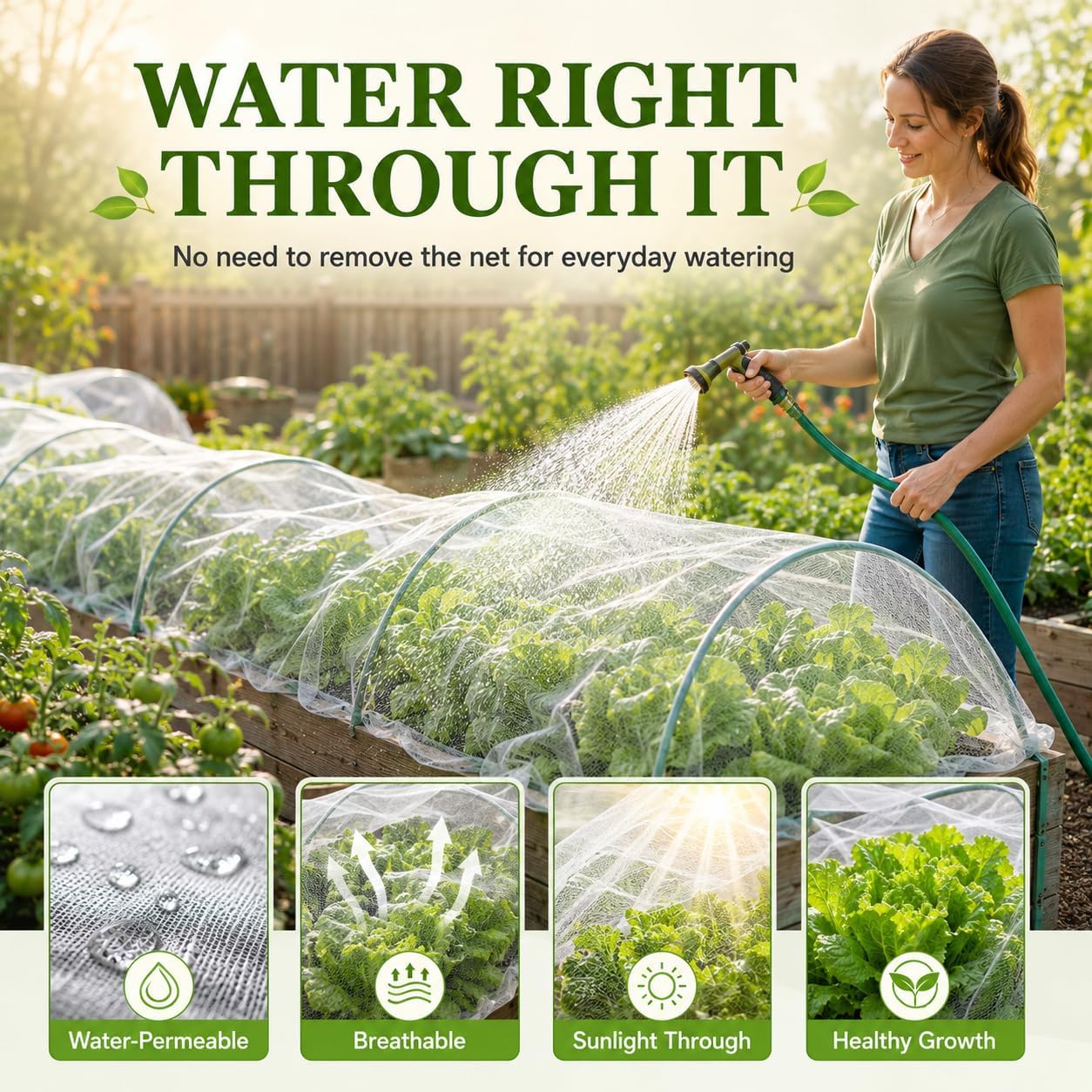 10 ft x 33 ft Garden Netting Pest Barrier, Ultra-Fine Garden Mesh Netting for Garden Protection, Plant Covers Bird Netting for Vegetables, Raised Beds, Blueberry Bushes and Fruit Plants